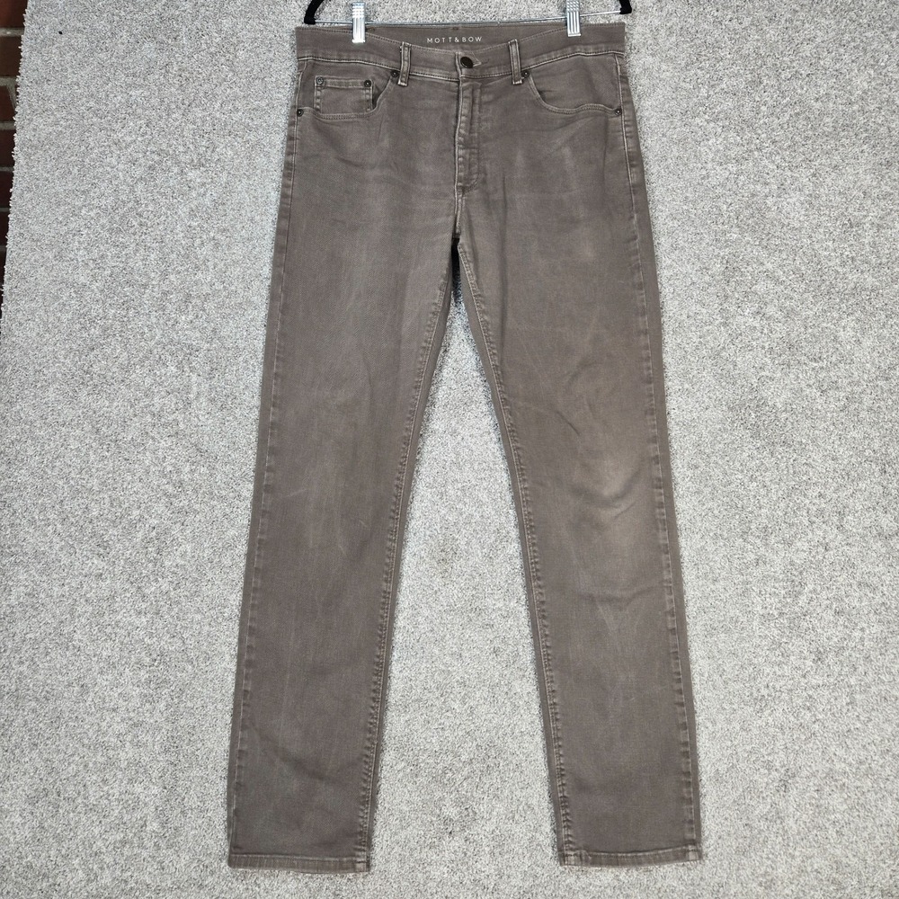 Mott & Bow Jeans Slim Mens 33x32 (fits 34x31.5) Gray Grey